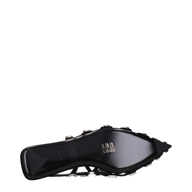 The Attico Black Leather Ballet Flats - Elegant Footwear