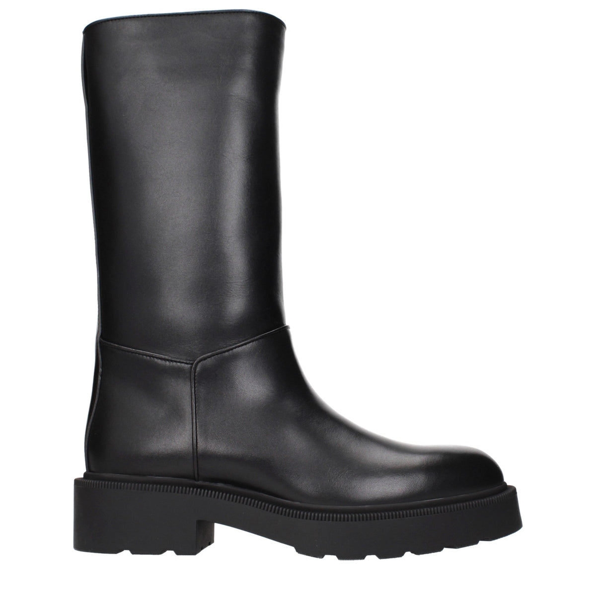 The Row Black Leather Boots - Stylish and Distressed Design