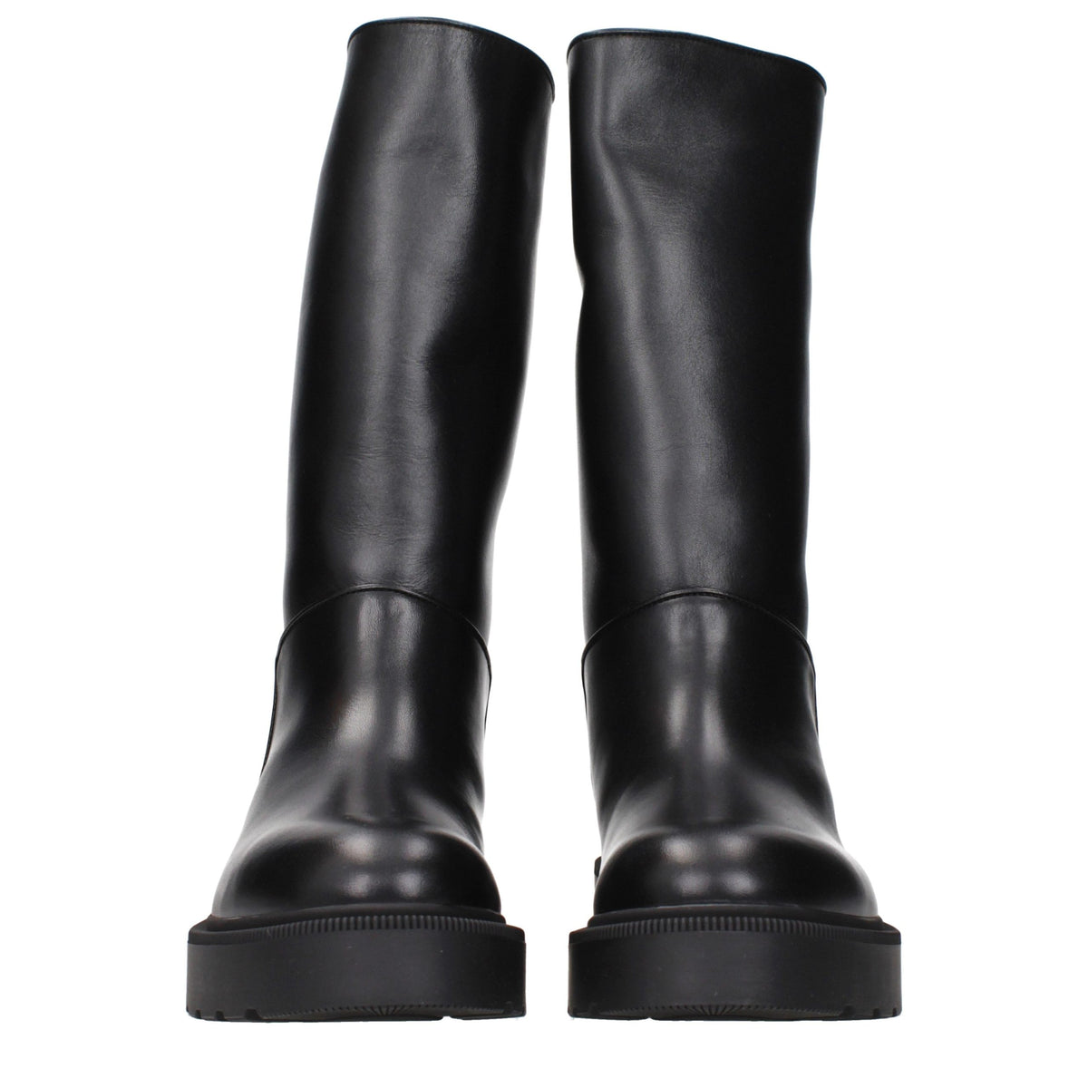 The Row Black Leather Boots - Stylish and Distressed Design