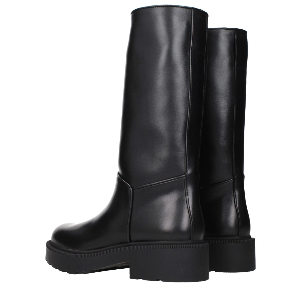 The Row Black Leather Boots - Stylish and Distressed Design
