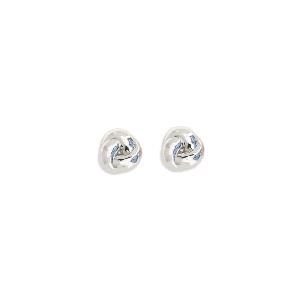 Self-Portrait Silver Brass Earrings - Elegant Knot Design