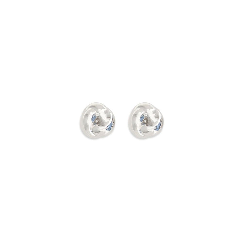Self-Portrait Silver Brass Earrings - Elegant Knot Design