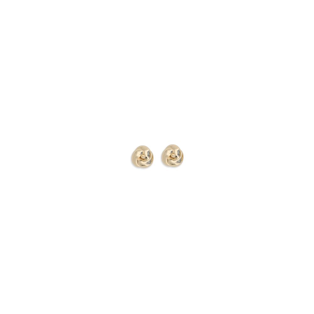 Self-Portrait Gold Brass Earrings - Elegant Drop Knot Design