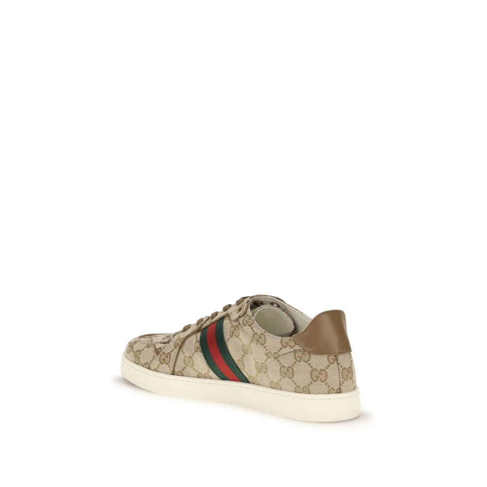 Gucci Beige Fabric Athletic Sneakers for Men