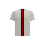 Gucci White Cotton Sweatshirt with Web Intarsia