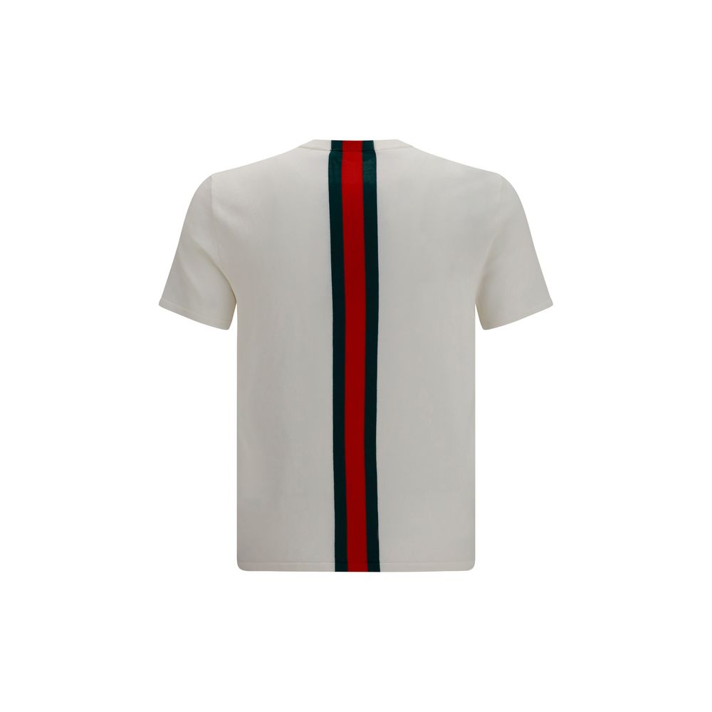 Gucci White Cotton Sweatshirt with Web Intarsia
