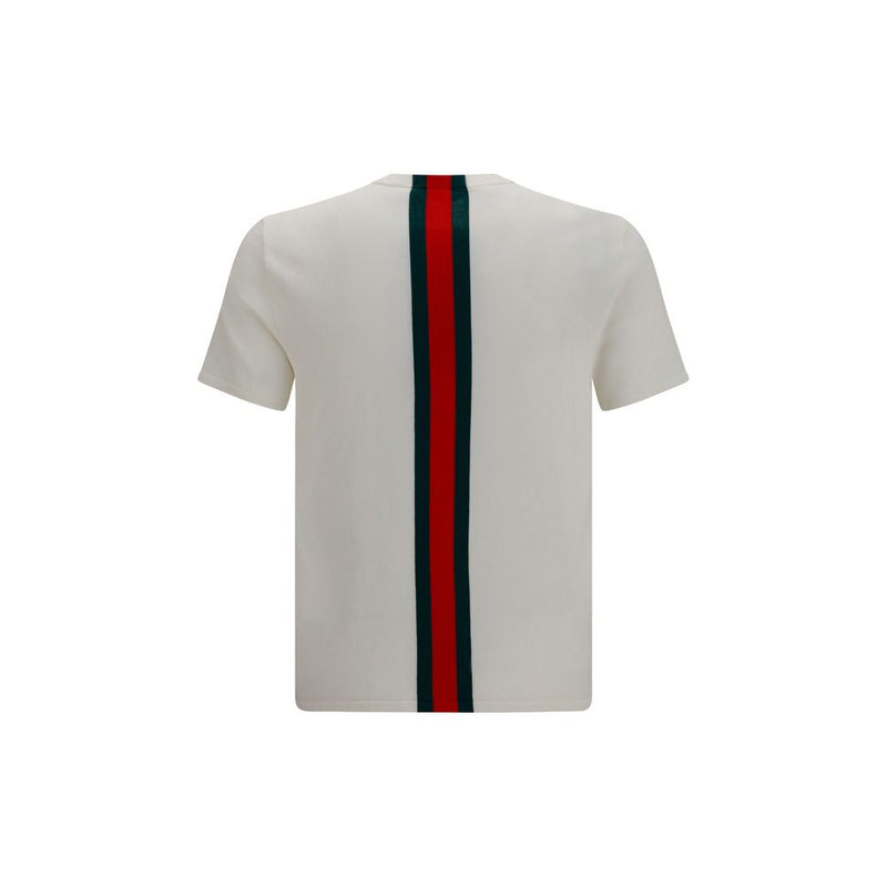 Gucci White Cotton Sweatshirt with Web Intarsia