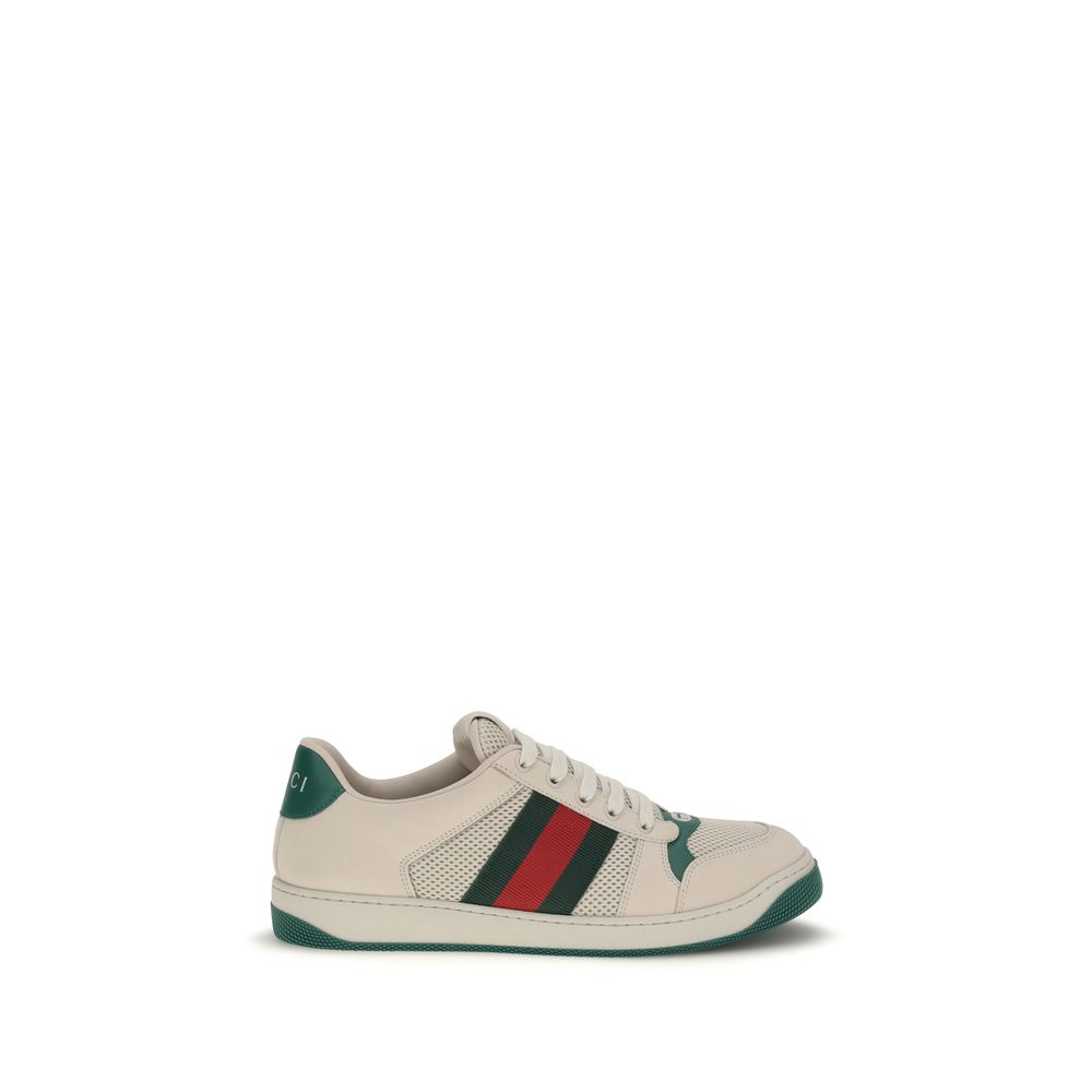 Gucci Screener Beige Polyester Athletic Sneakers