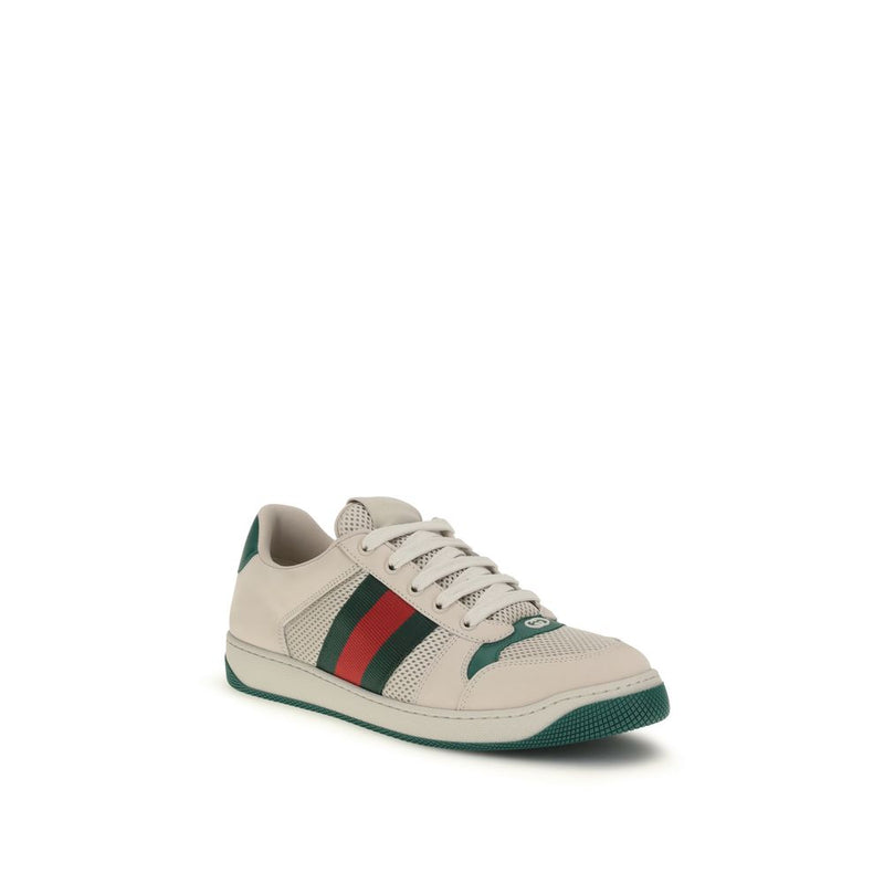 Gucci Screener Beige Polyester Athletic Sneakers