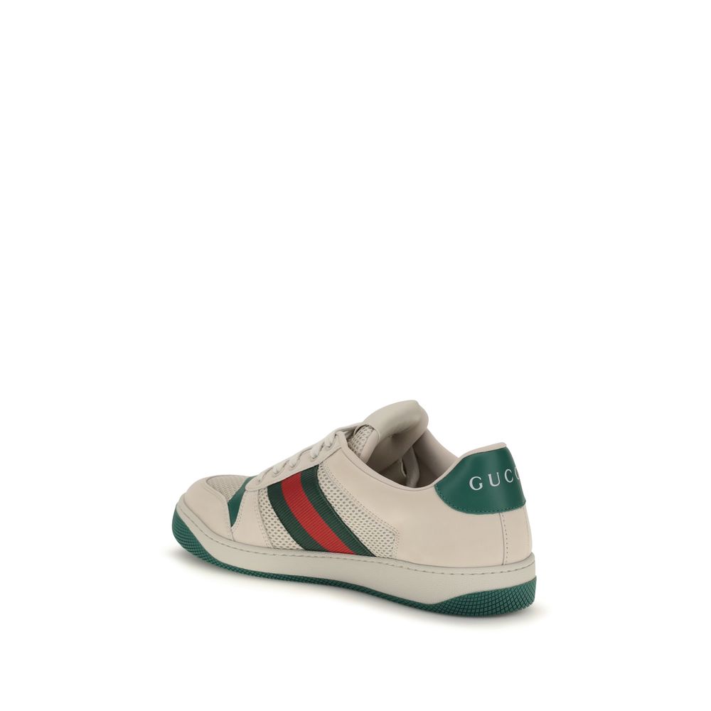 Gucci Screener Beige Polyester Athletic Sneakers
