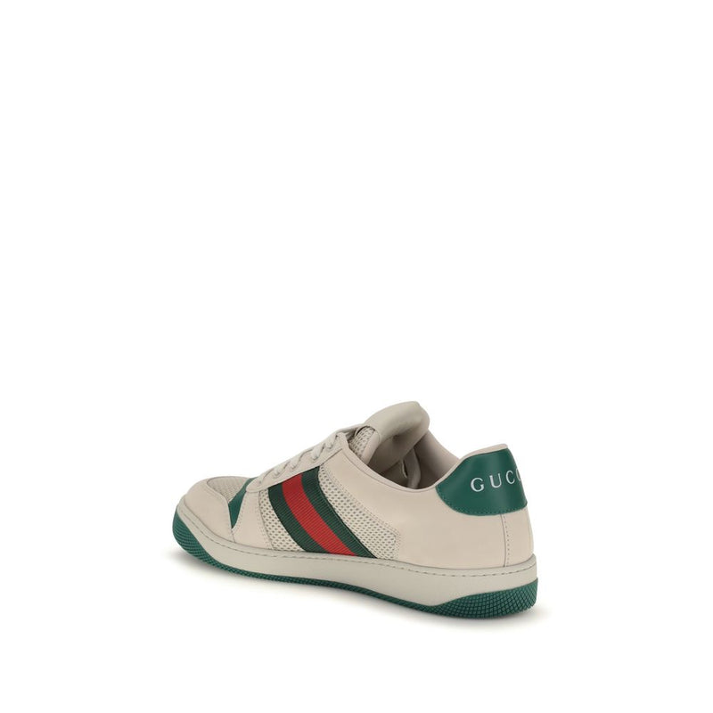 Gucci Screener Beige Polyester Athletic Sneakers