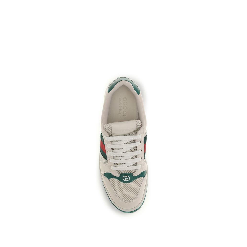 Gucci Screener Beige Polyester Athletic Sneakers