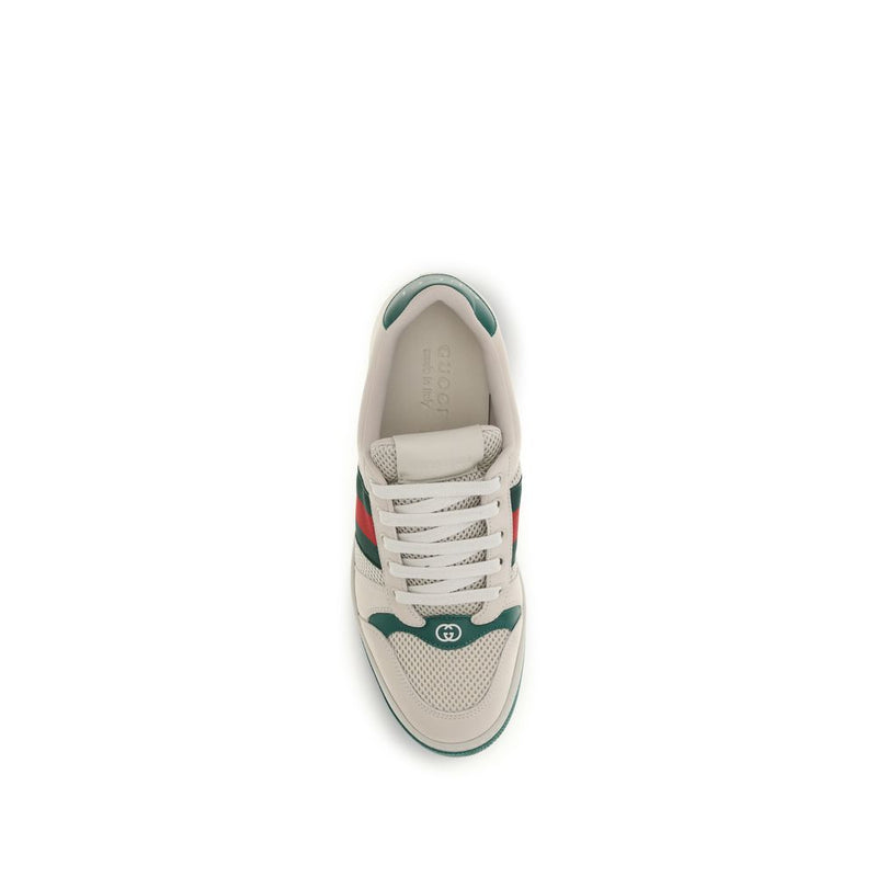 Gucci Screener Beige Polyester Athletic Sneakers