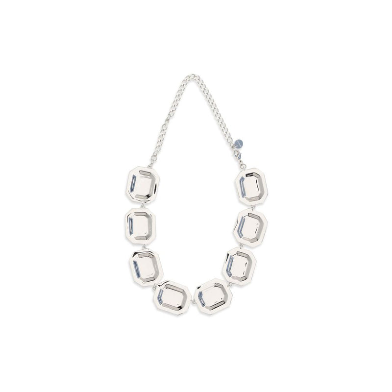 Self-Portrait Silver Brass Necklace - Elegant Crystal Design