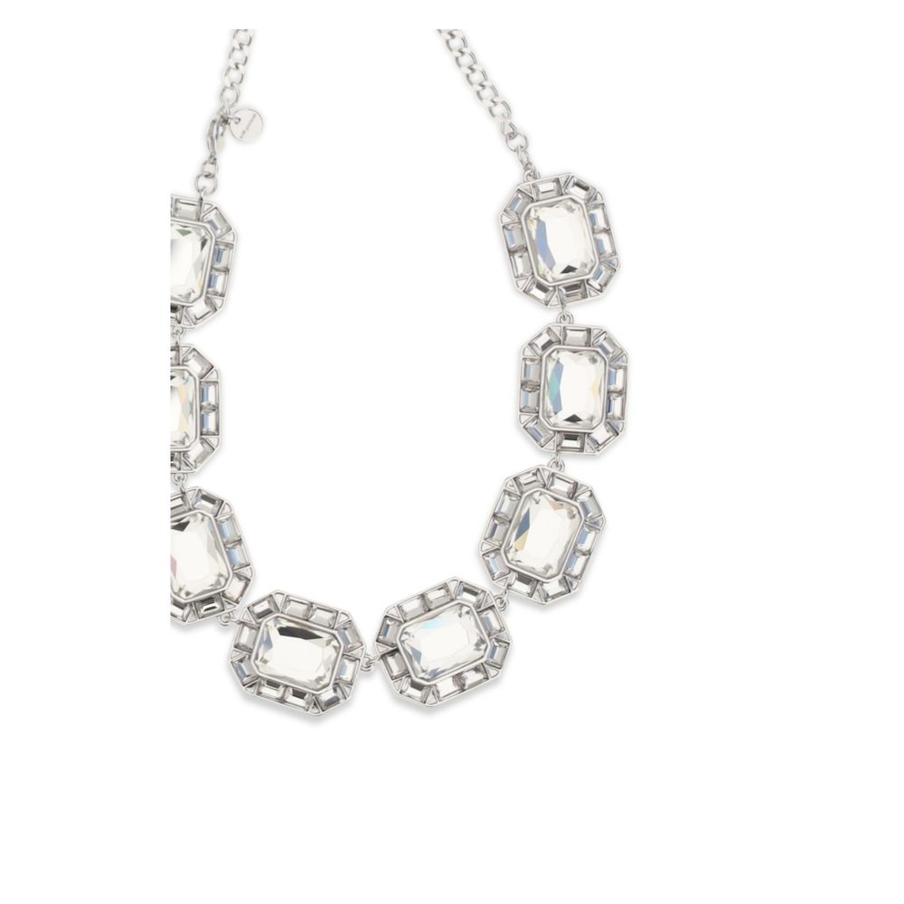 Self-Portrait Silver Brass Necklace - Elegant Crystal Design