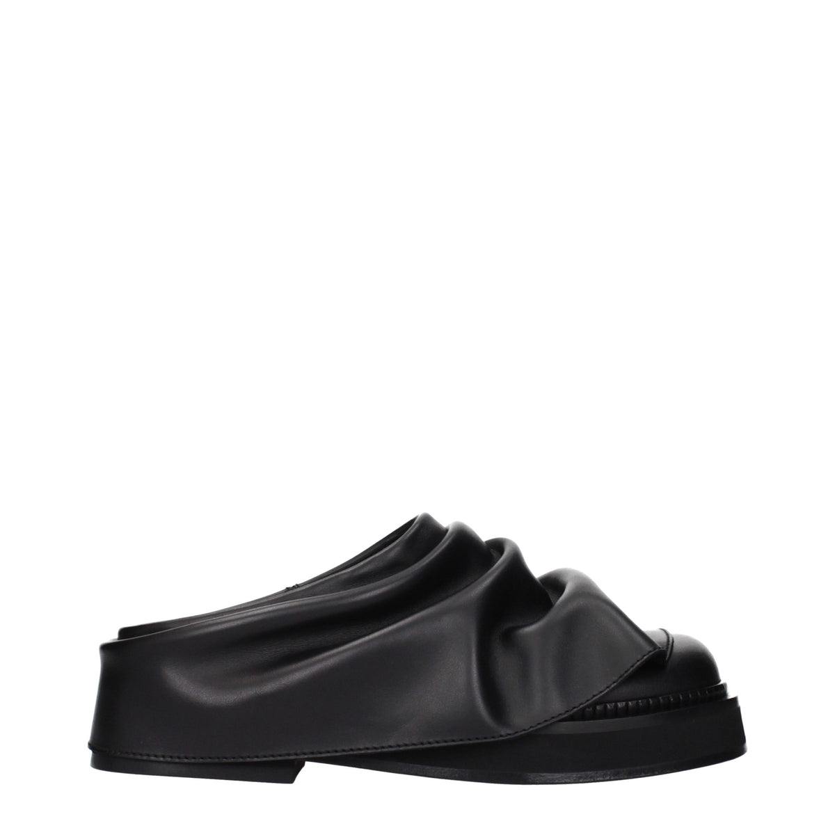 The Attico Black Leather Slippers - Stylish Comfort for Women