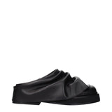 The Attico Black Leather Slippers - Stylish Comfort for Women