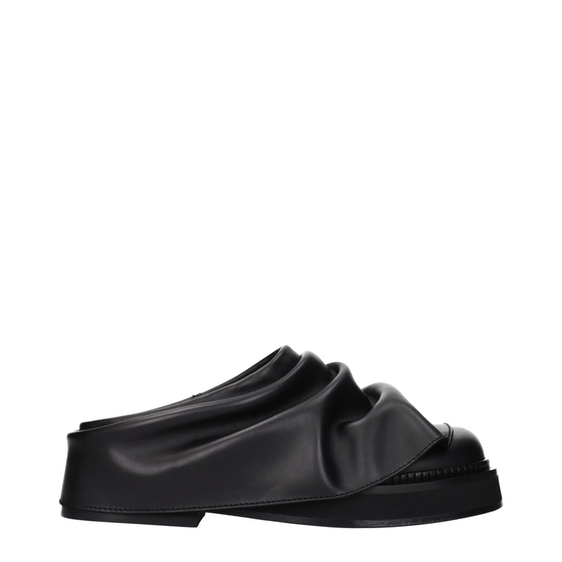 The Attico Black Leather Slippers - Stylish Comfort for Women
