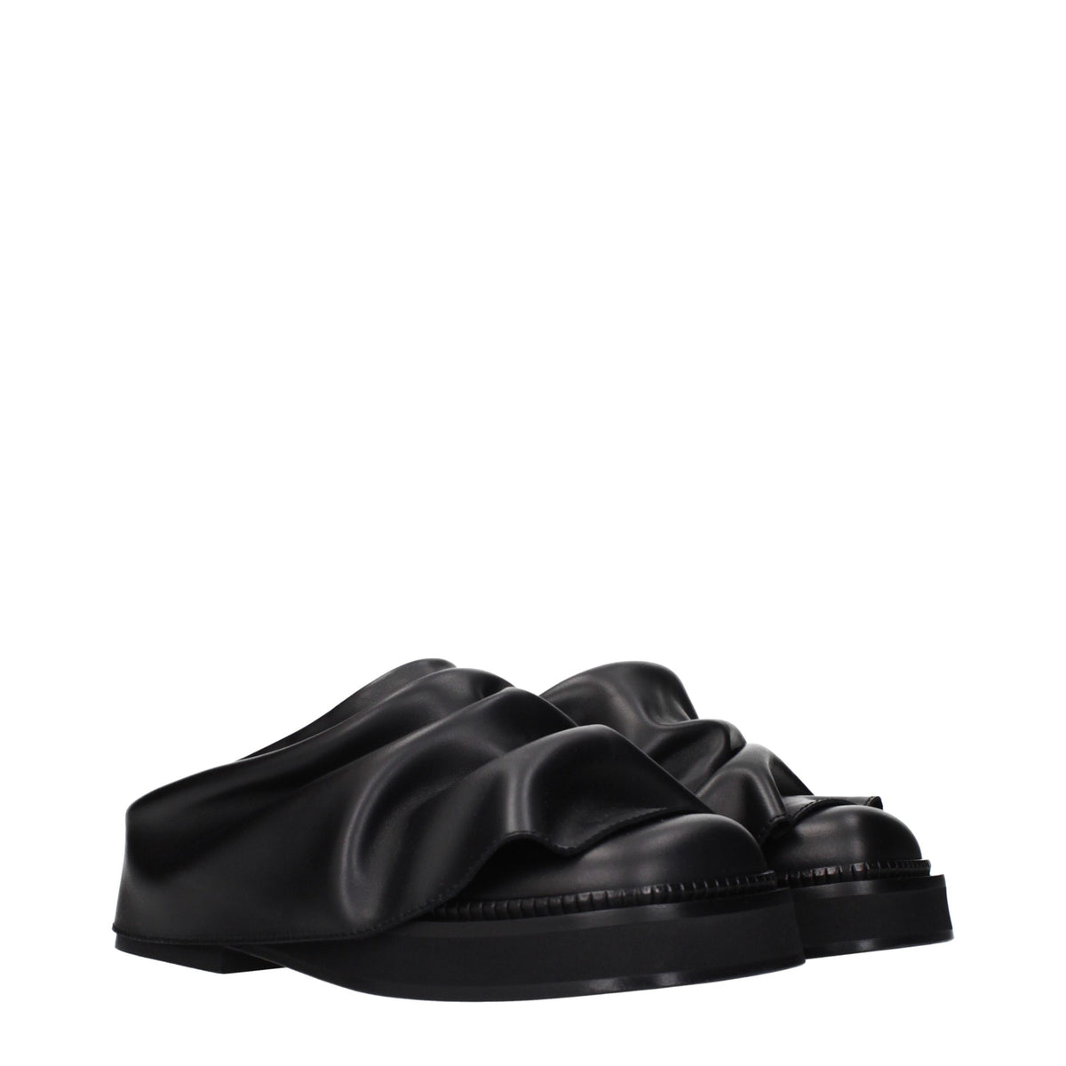 The Attico Black Leather Slippers - Stylish Comfort for Women