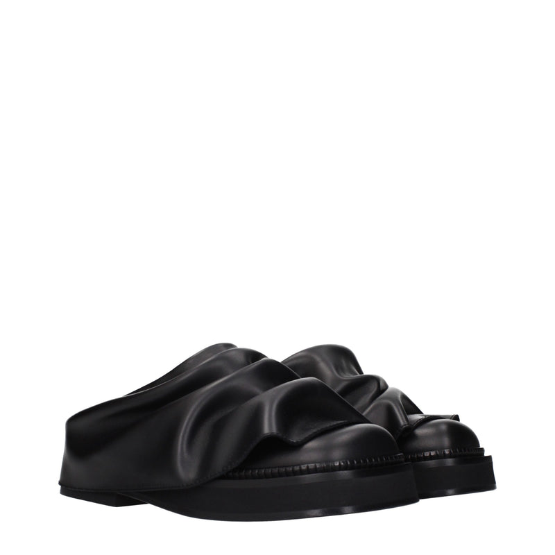 The Attico Black Leather Slippers - Stylish Comfort for Women