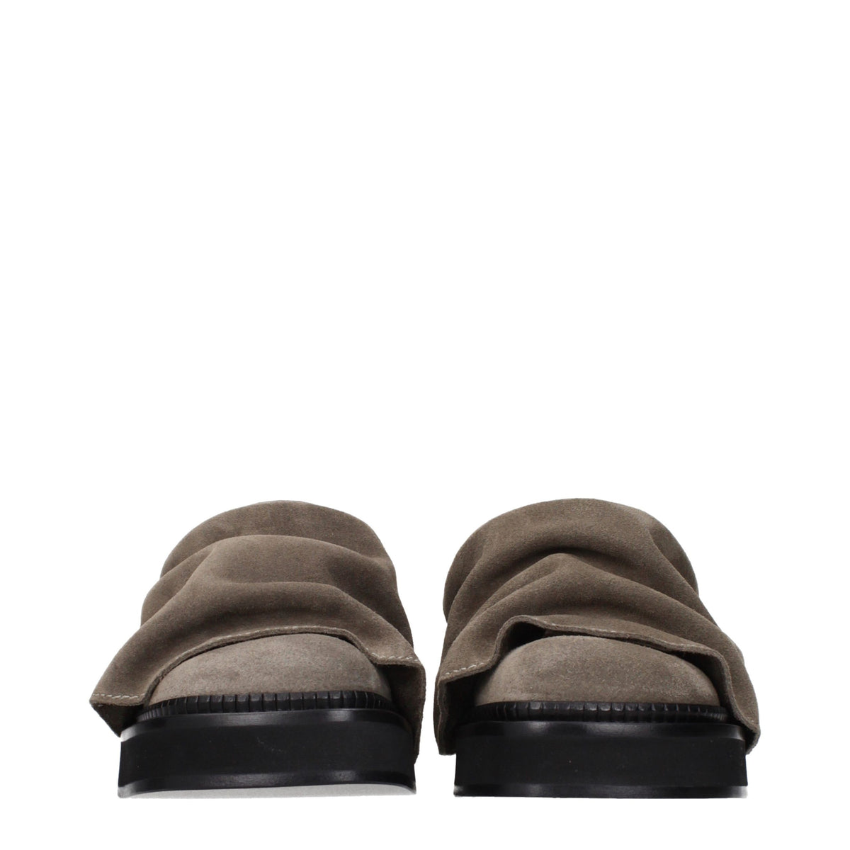 The Attico Gray Leather Slippers - Stylish Comfort for Women
