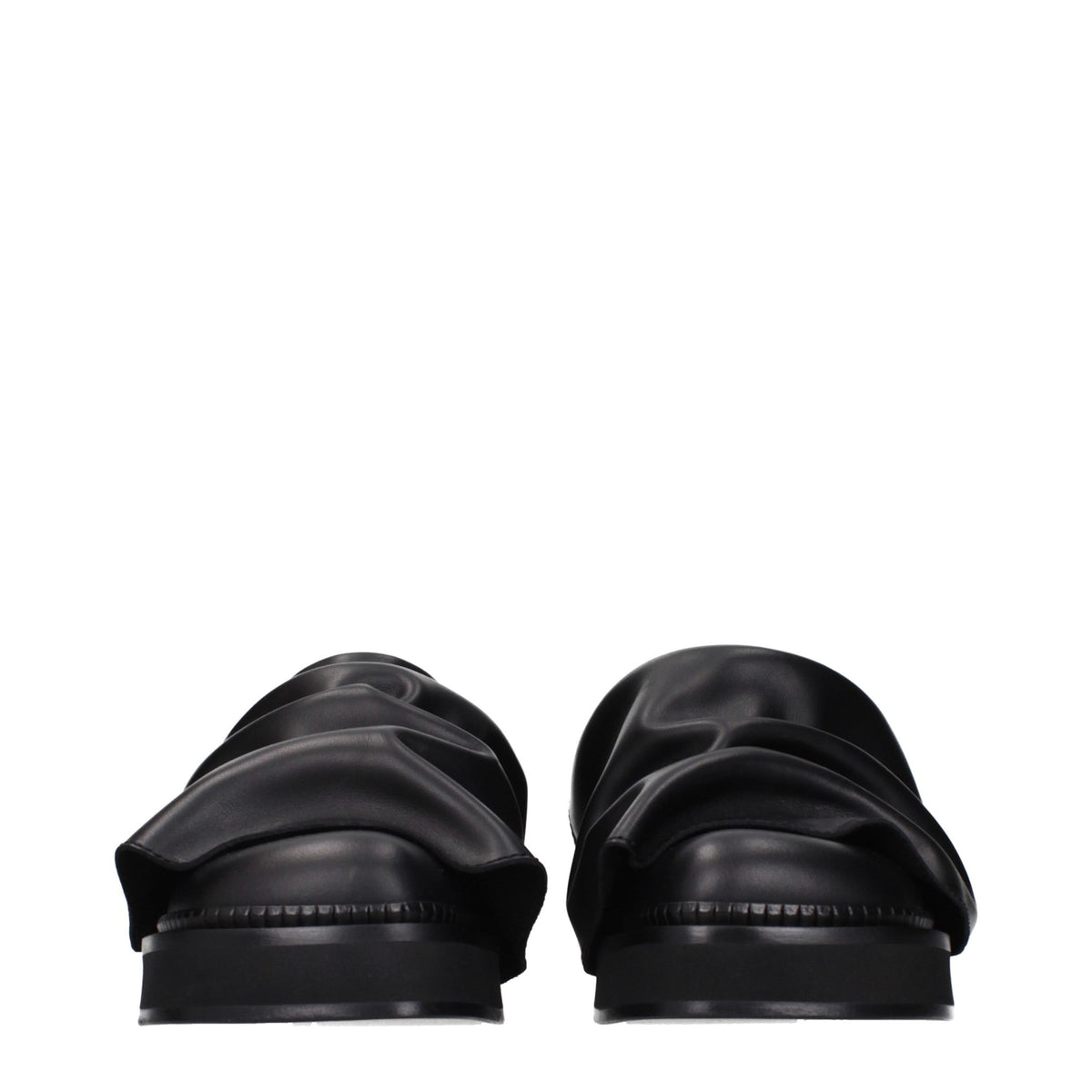 The Attico Black Leather Slippers - Stylish Comfort for Women