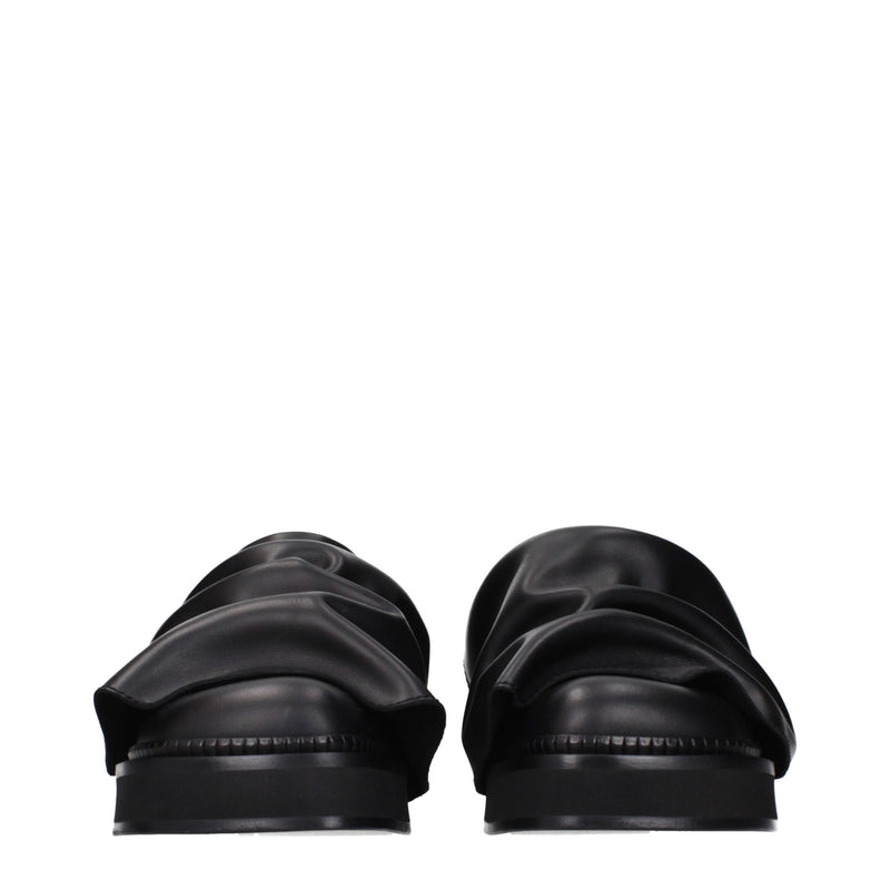 The Attico Black Leather Slippers - Stylish Comfort for Women