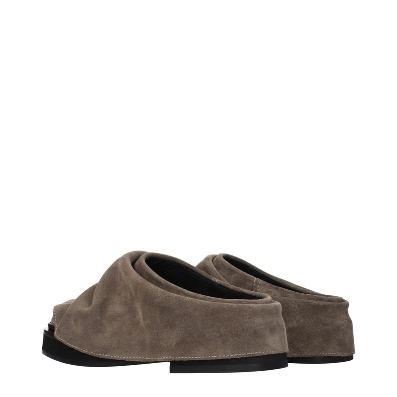 The Attico Gray Leather Slippers - Stylish Comfort for Women
