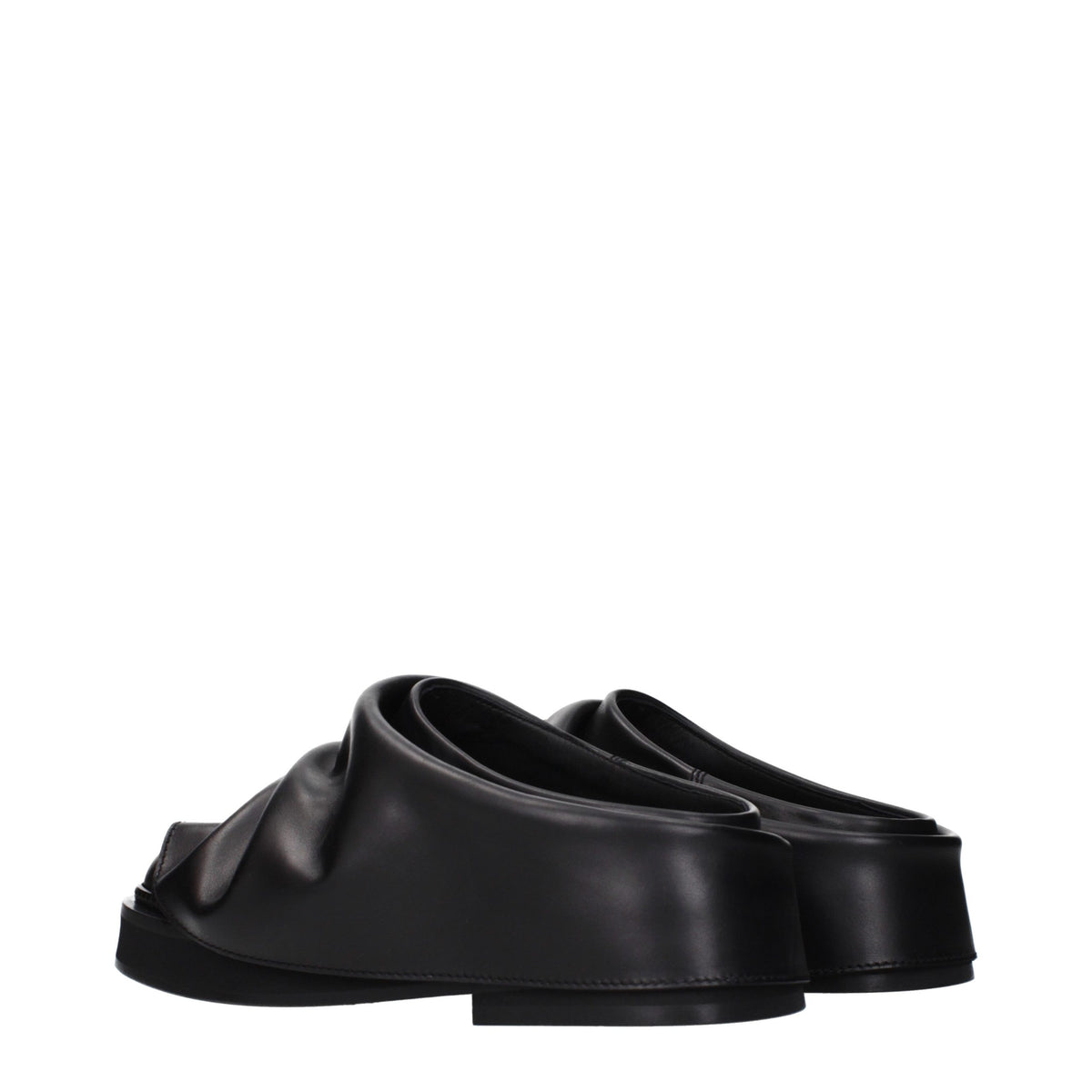The Attico Black Leather Slippers - Stylish Comfort for Women