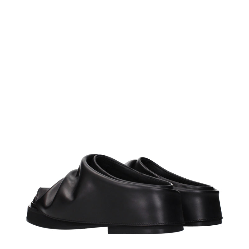 The Attico Black Leather Slippers - Stylish Comfort for Women