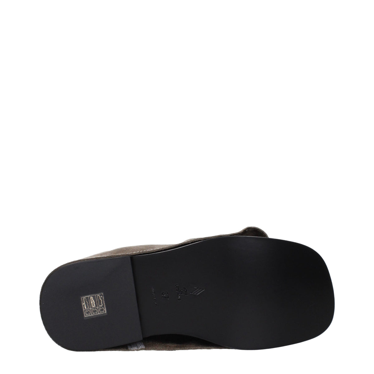 The Attico Gray Leather Slippers - Stylish Comfort for Women