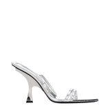 The Attico Gray Leather Stiletto Heel Sandals
