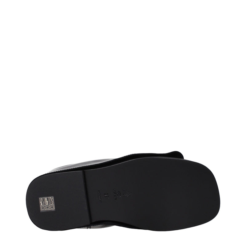 The Attico Black Leather Slippers - Stylish Comfort for Women