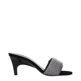 The Attico Black Fabric Stiletto Heel Sandals for Women