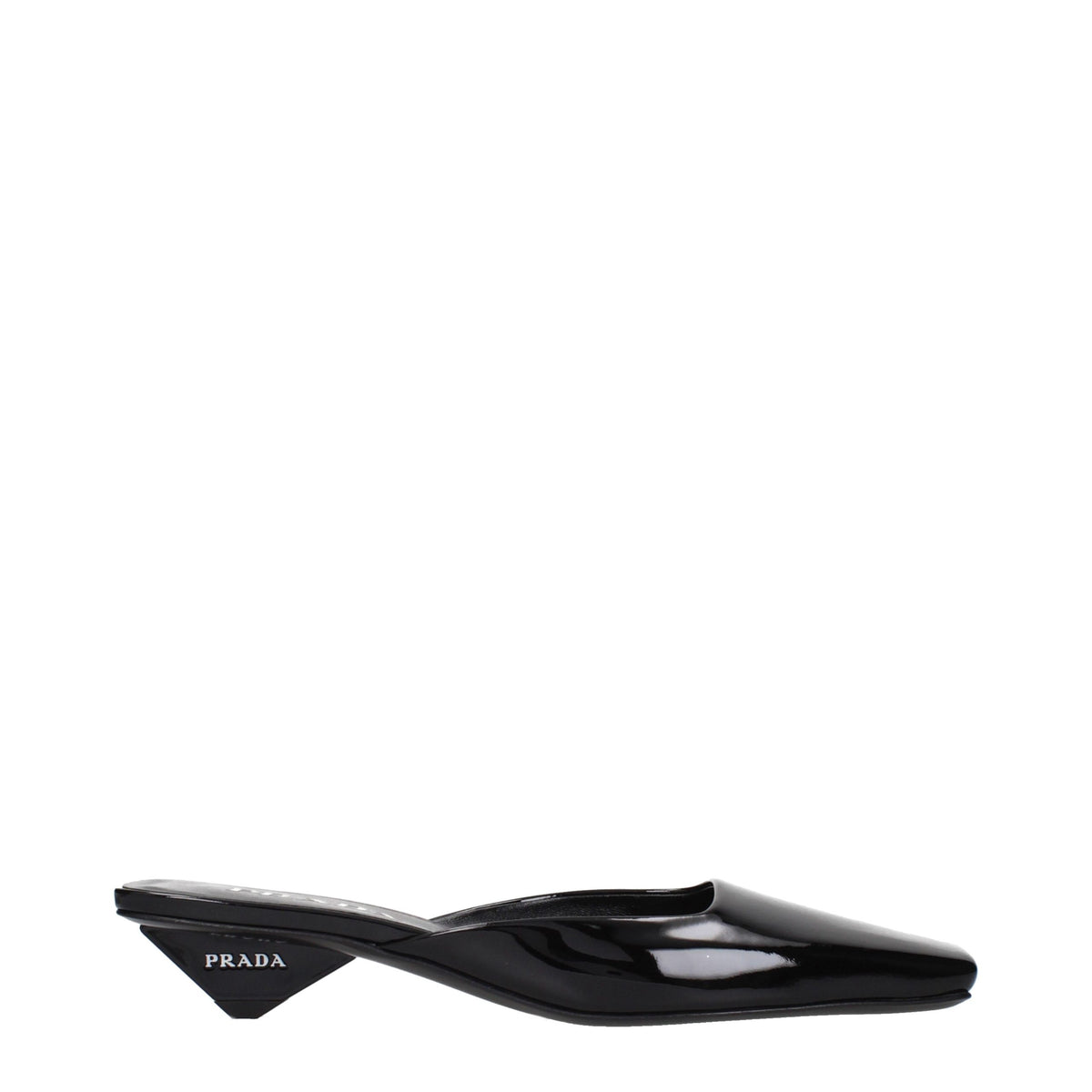 Prada Black Leather Flat Sandals for Women