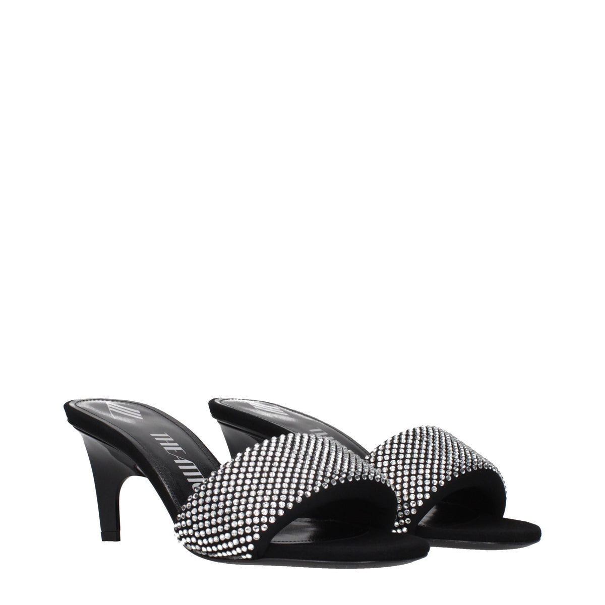 The Attico Black Fabric Stiletto Heel Sandals for Women
