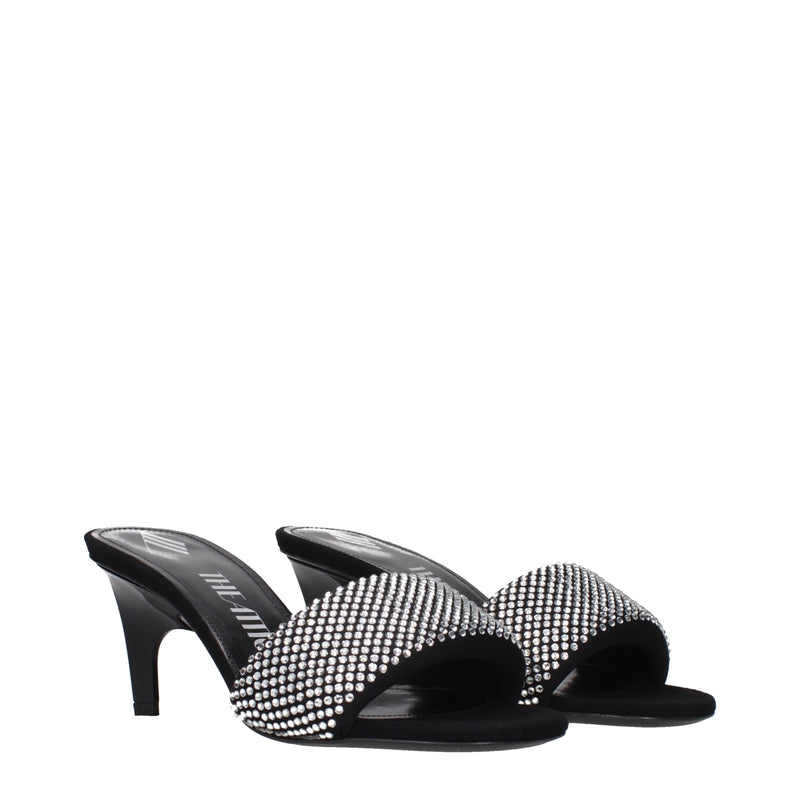 The Attico Black Fabric Stiletto Heel Sandals for Women