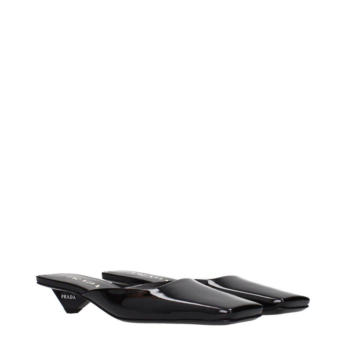 Prada Black Leather Flat Sandals for Women
