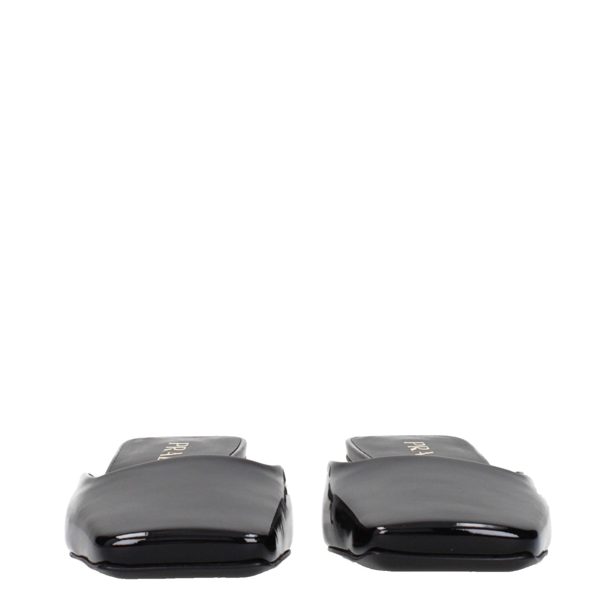 Prada Black Leather Flat Sandals for Women