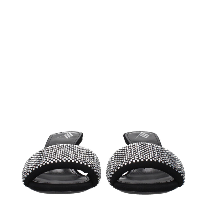 The Attico Black Fabric Stiletto Heel Sandals for Women