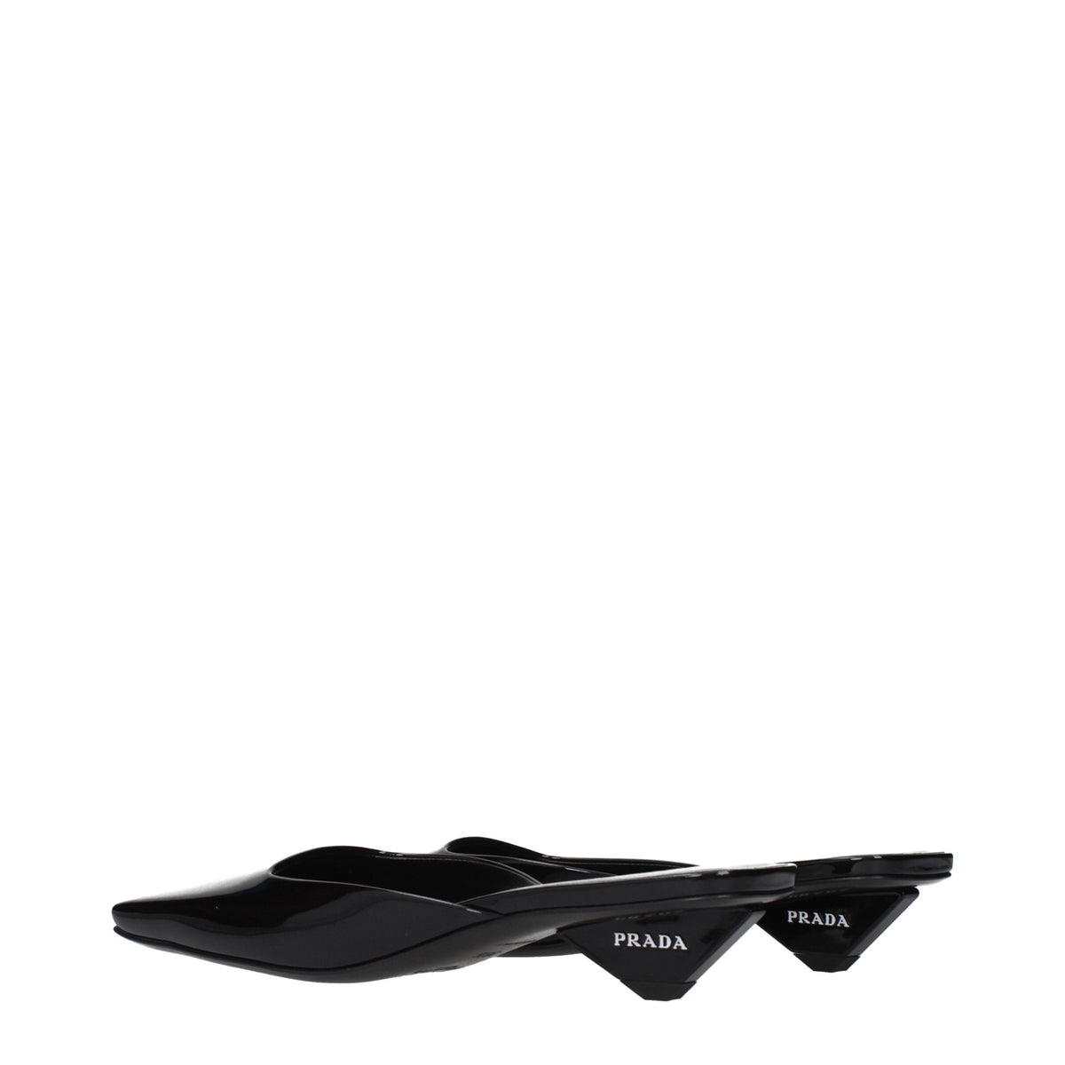 Prada Black Leather Flat Sandals for Women