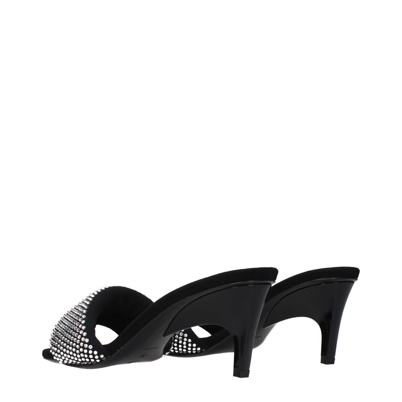 The Attico Black Fabric Stiletto Heel Sandals for Women