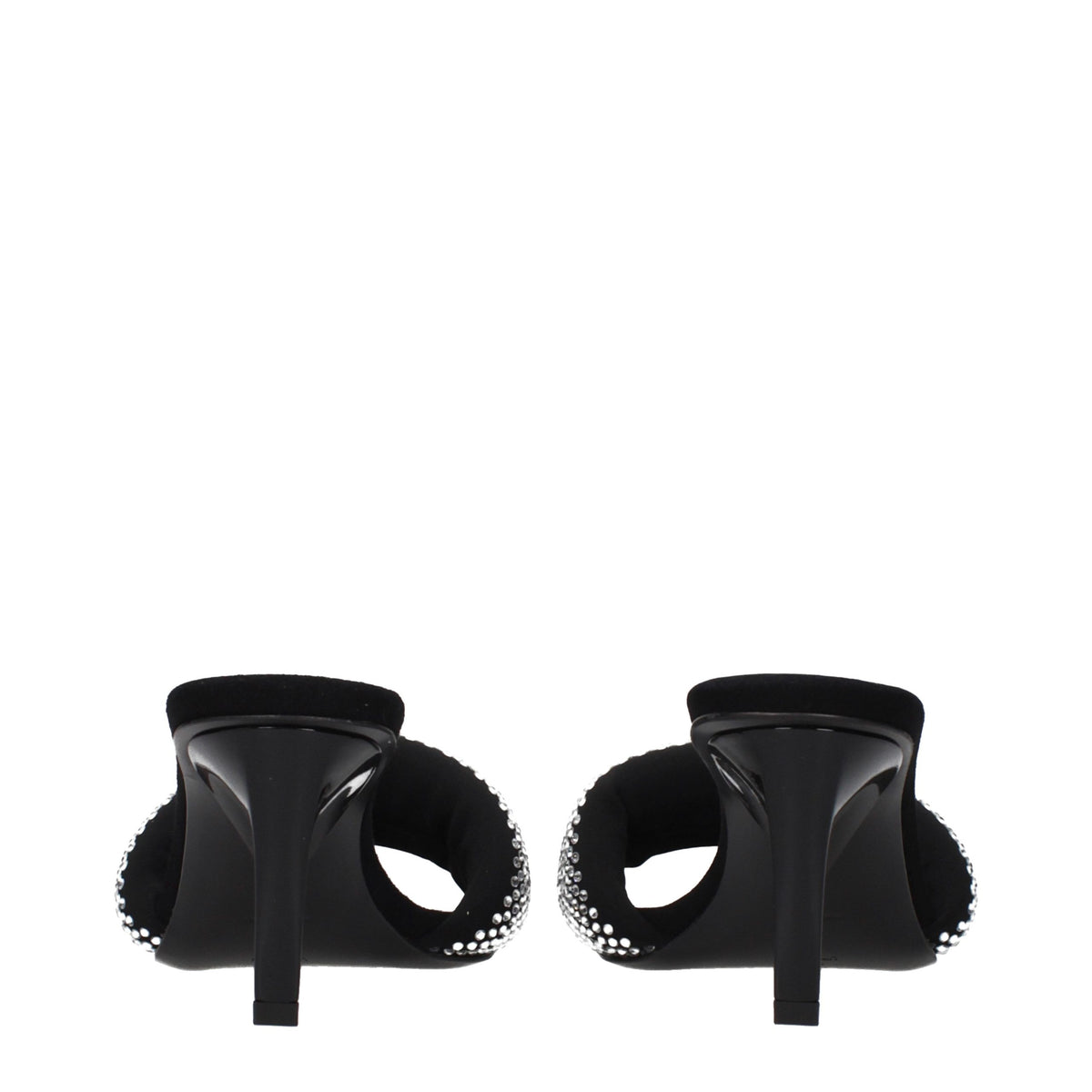 The Attico Black Fabric Stiletto Heel Sandals for Women