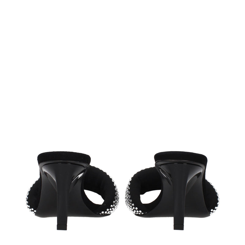 The Attico Black Fabric Stiletto Heel Sandals for Women