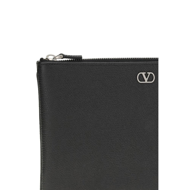 Valentino Garavani Black Calf Leather Bos Taurus Wallet
