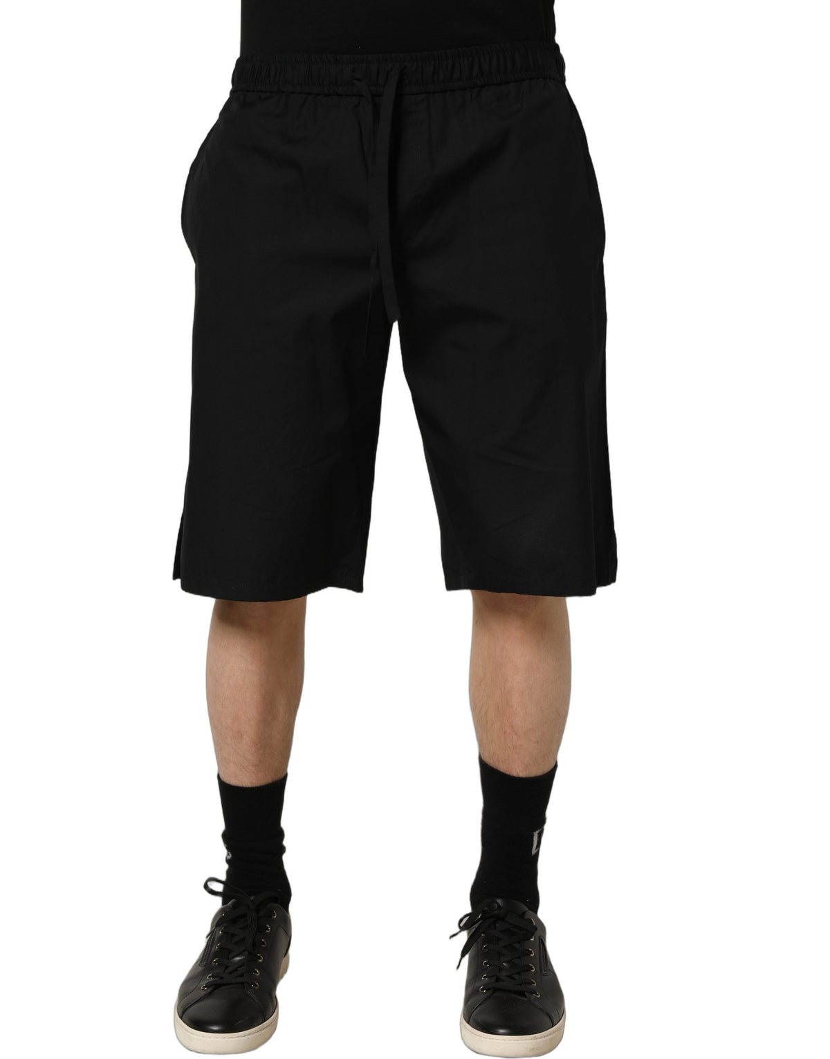 Dolce & Gabbana Black Cotton Bermuda Shorts for Men
