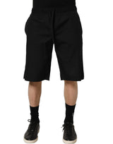 Dolce & Gabbana Black Cotton Bermuda Shorts for Men