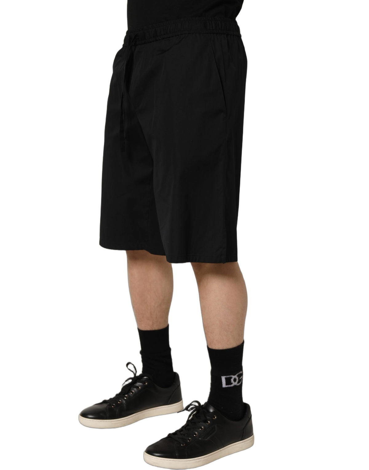Dolce & Gabbana Black Cotton Bermuda Shorts for Men