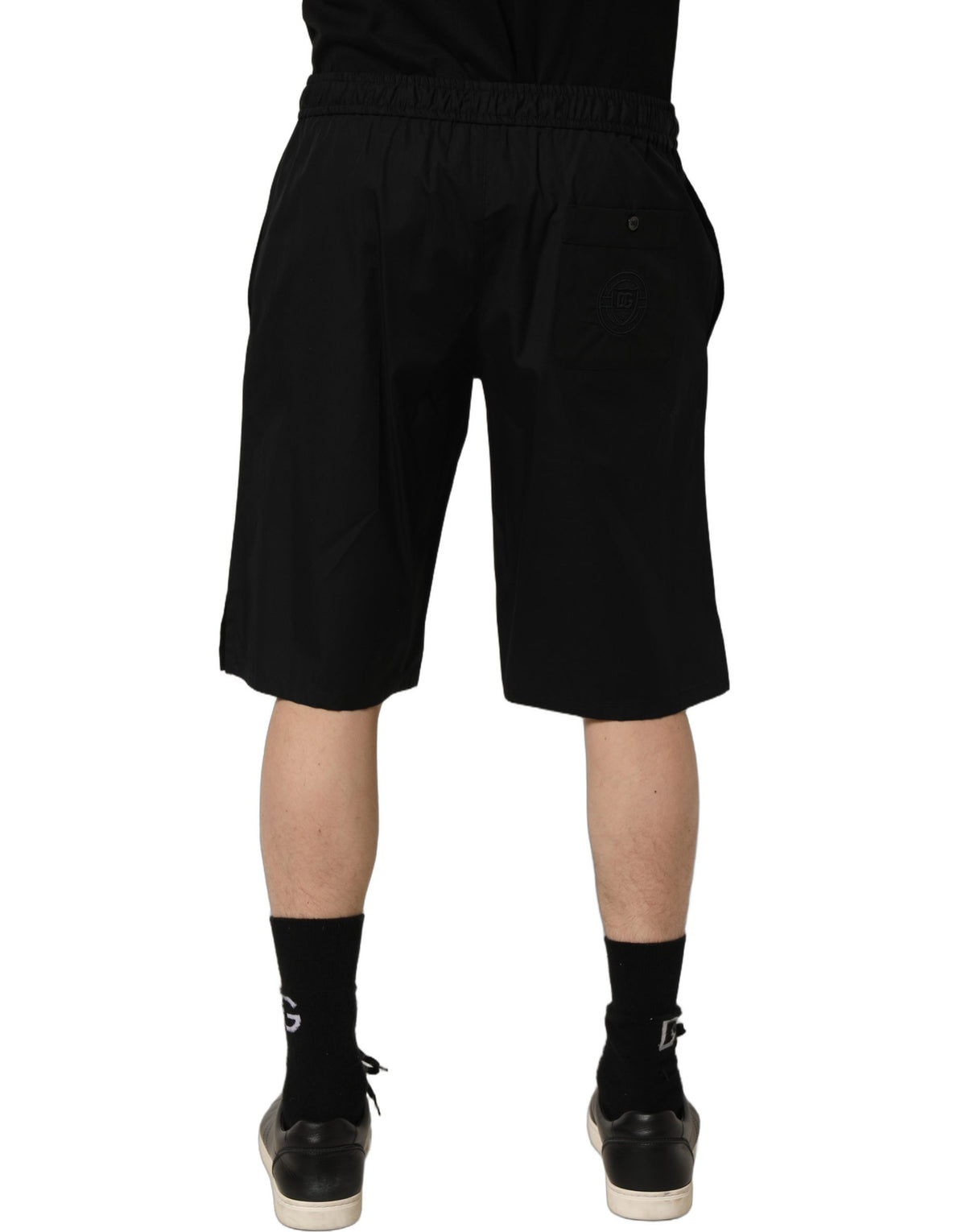 Dolce & Gabbana Black Cotton Bermuda Shorts for Men
