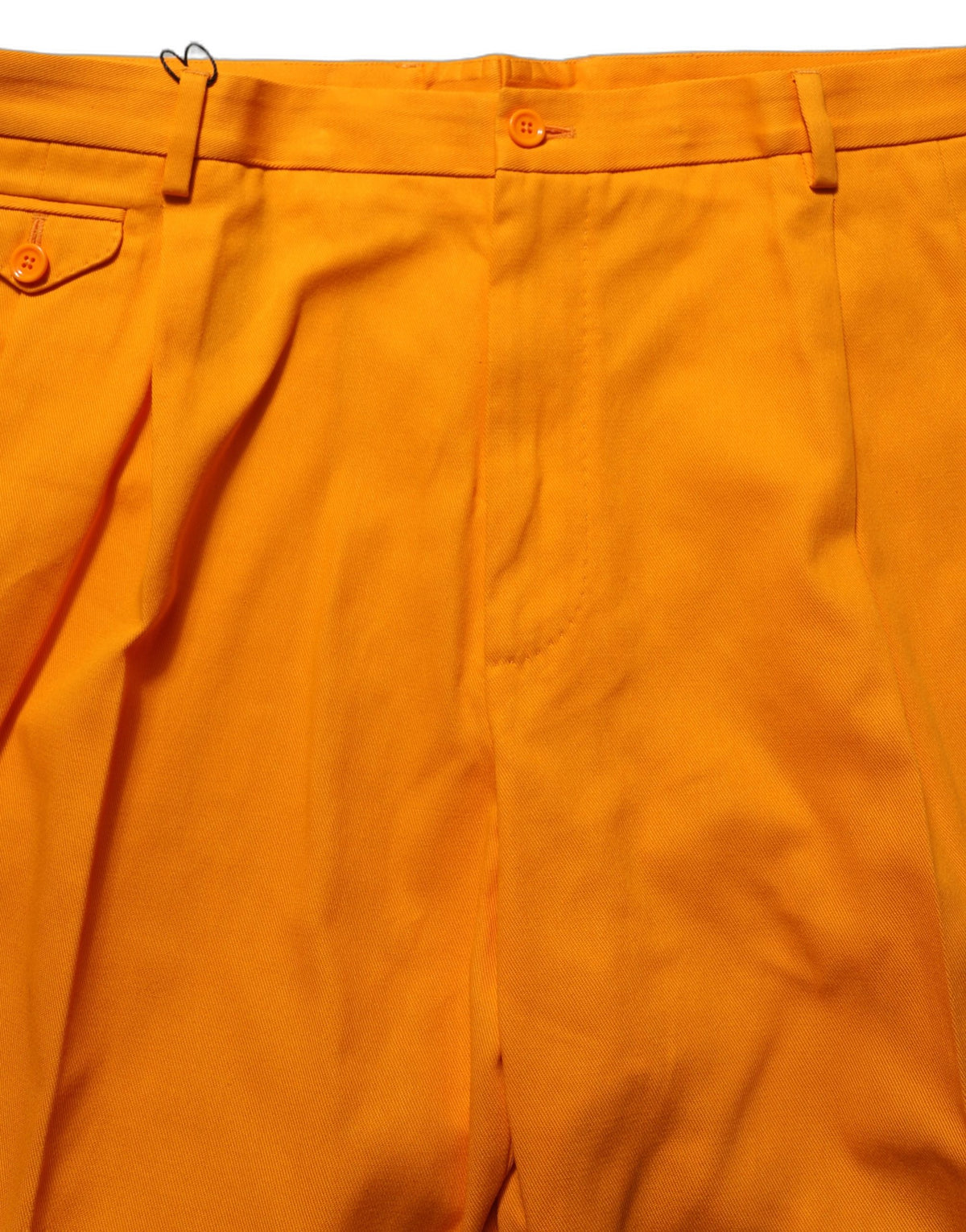 Dolce & Gabbana Orange Cotton Pleated Chino Bermuda Shorts